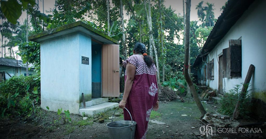 GFA-supported Compassion Services teams construct toilets, also known as sanitation facilities, for people who do not have the means to do so on their own