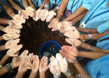 Smiles strung across the faces of young and old alike as they washed their hands, participating in Global Hand Washing Day activities.