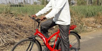 Darin no longer has to walk everywhere thanks to the new bicycle given to him through a GFA-supported Christmas gift distribution.