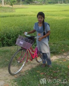 Some of her friends biked to school, and she had long wanted a bicycle - but the girl could only watch as her friends sped by.