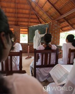 Discussing illiterate Kassia, the poverty, and the GFA Sisters of Compassion who brought a double blessing through a Literacy Class.